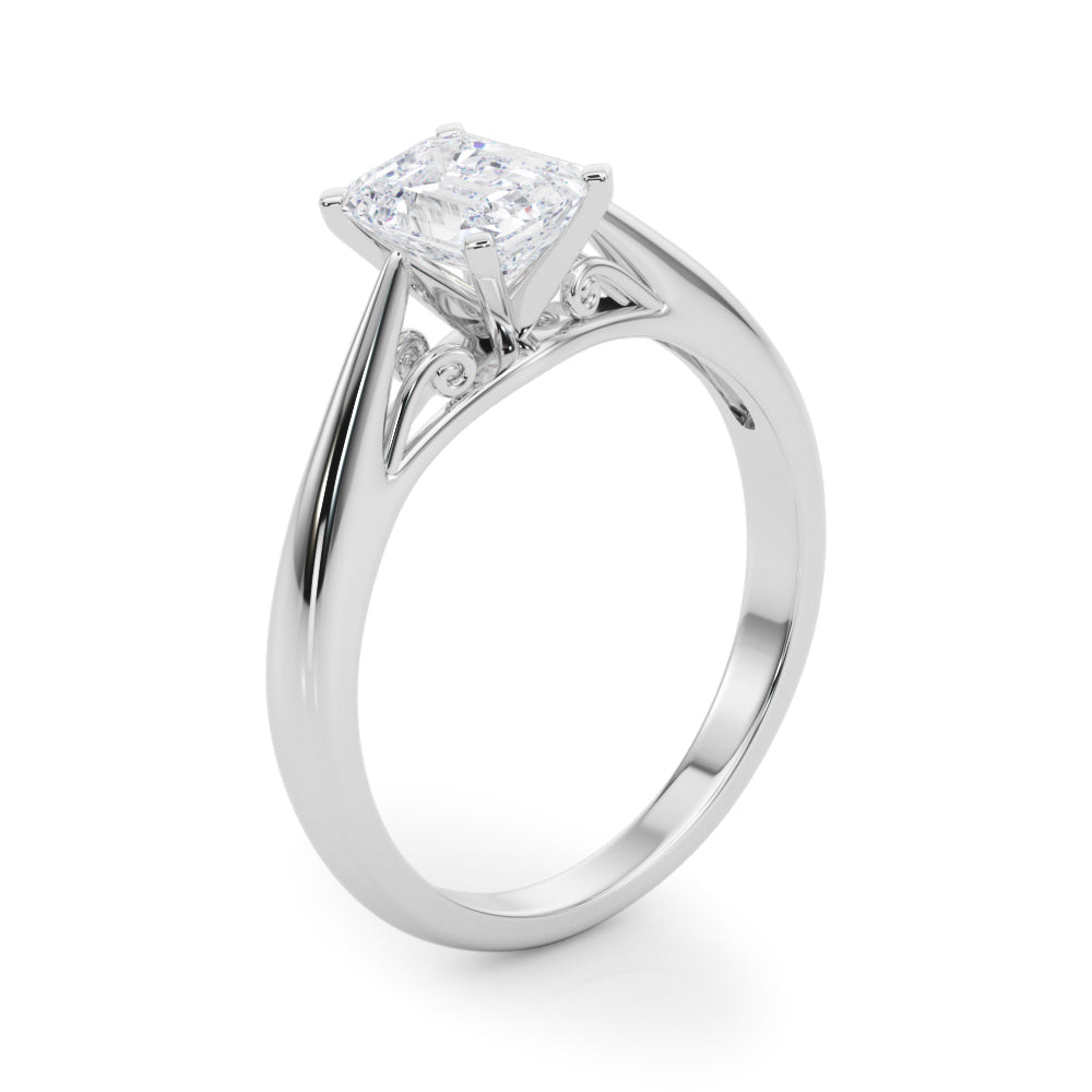 Katerina Emerald Diamond Solitaire Engagement Ring-VIRABYANI